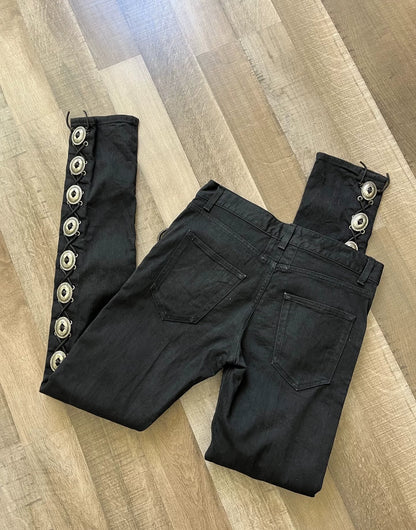 Saint Laurent Western Silver Concho Denim Pants