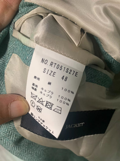 elegant light green silk suit jacket