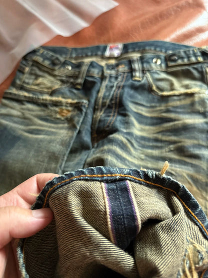 PRPS W31 Men's Straight Purple Ear Jeans