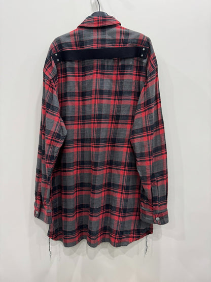 Rick Owens Drkshdw Distressed Plaid Shirt
