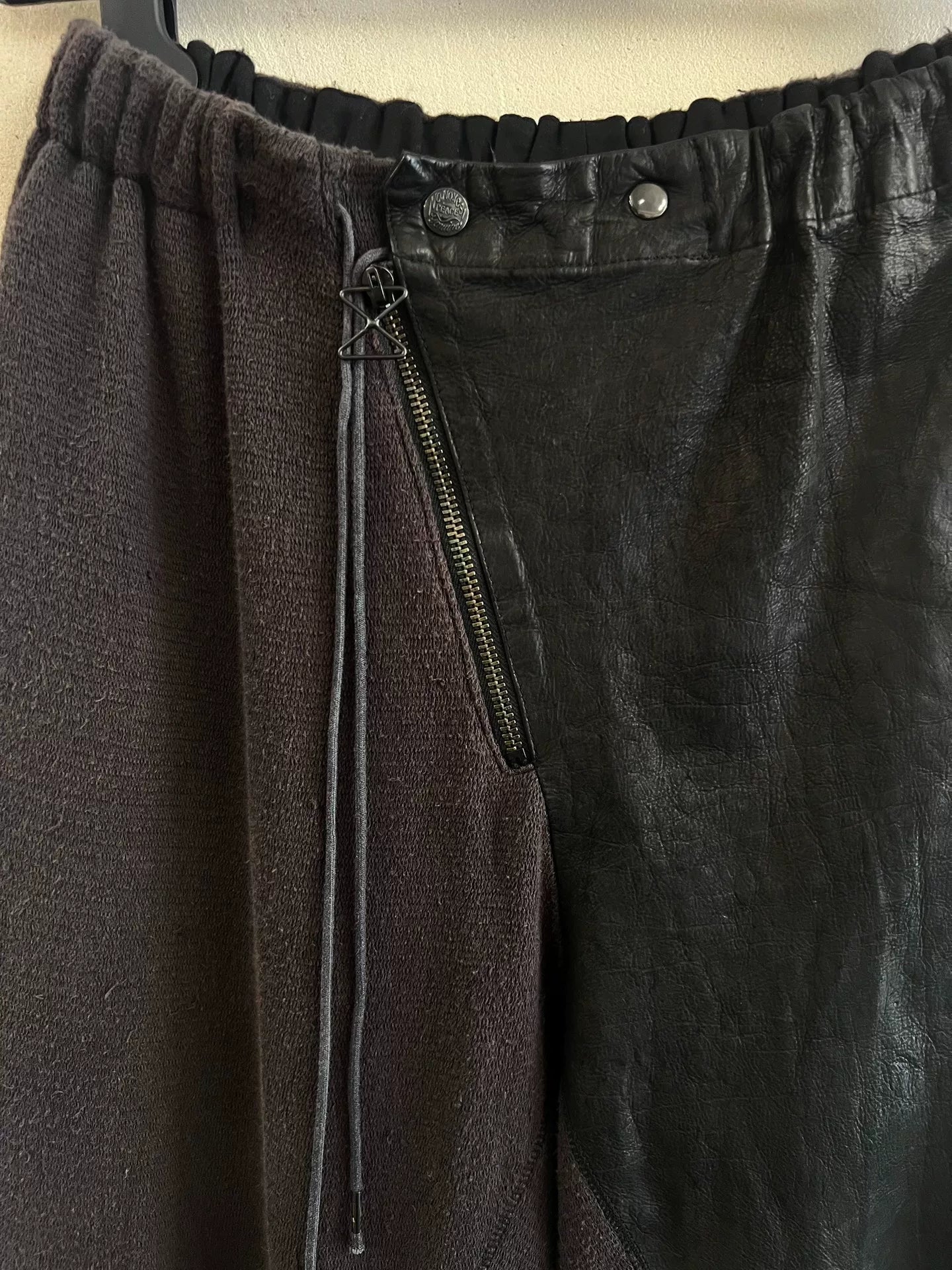 Rick Owens Style Leather Flared Pants