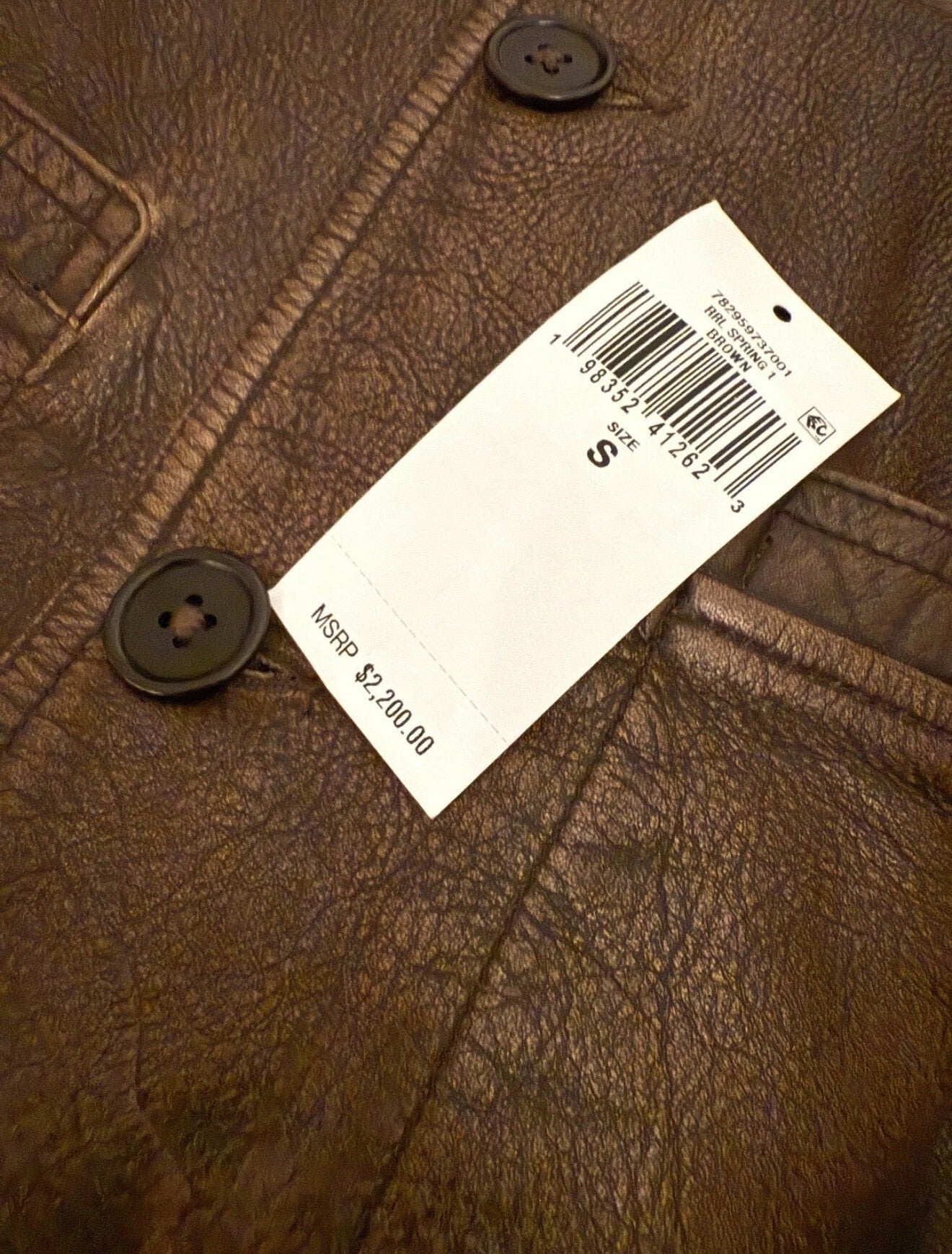 RRL Ralph Lauren Leather Car Coat