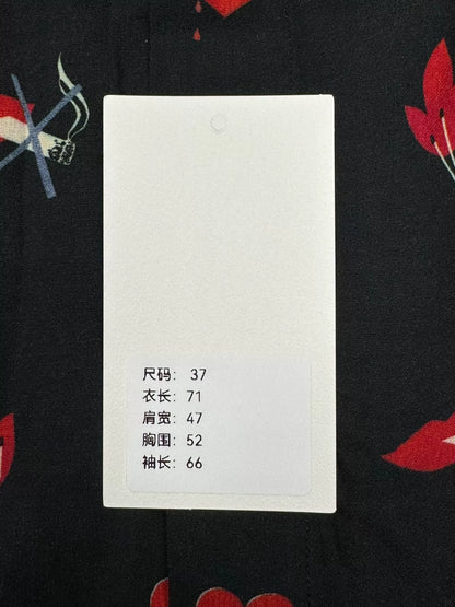 Saint Laurent Heart Print Silk Shirt