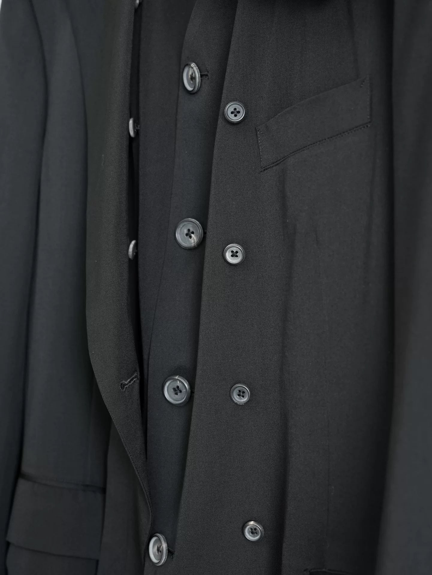black layered jacket by yohji yamamoto