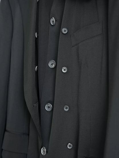 black layered jacket by yohji yamamoto