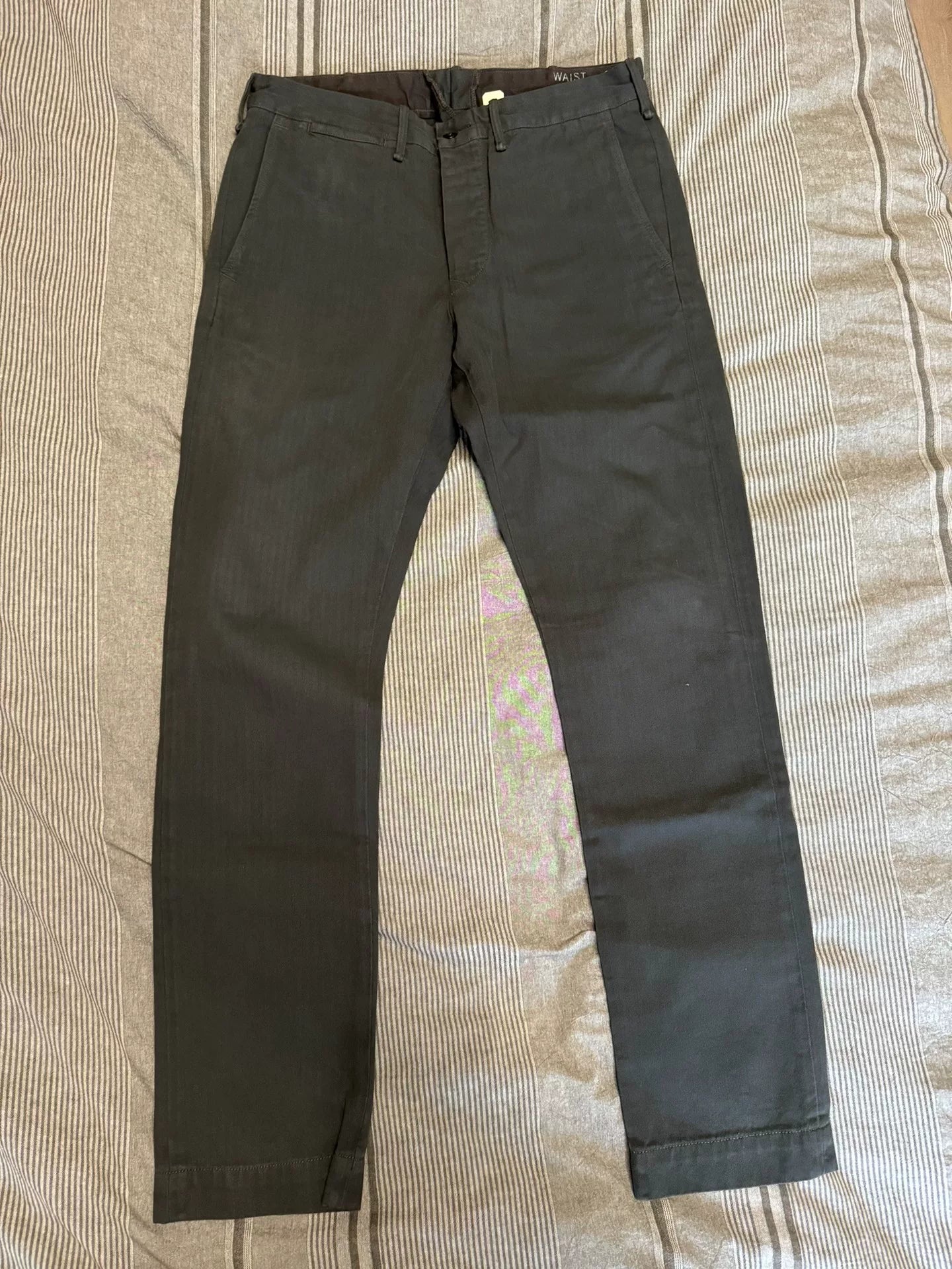 vintage black gray military officer pants