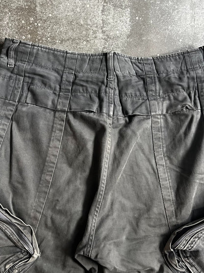 distressed gray tactical cargo pants