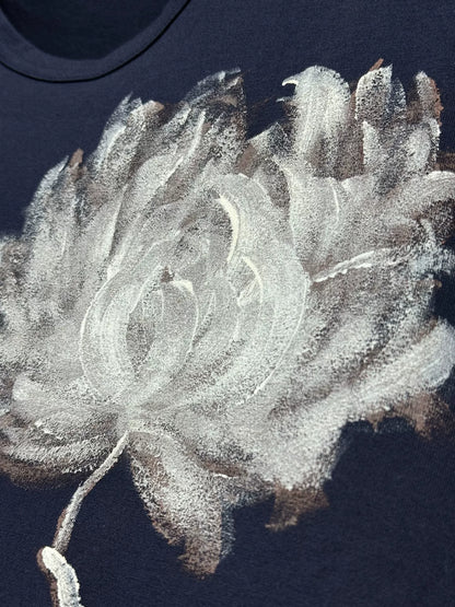 yohji yamamoto men's painted flower long sleeve shirt