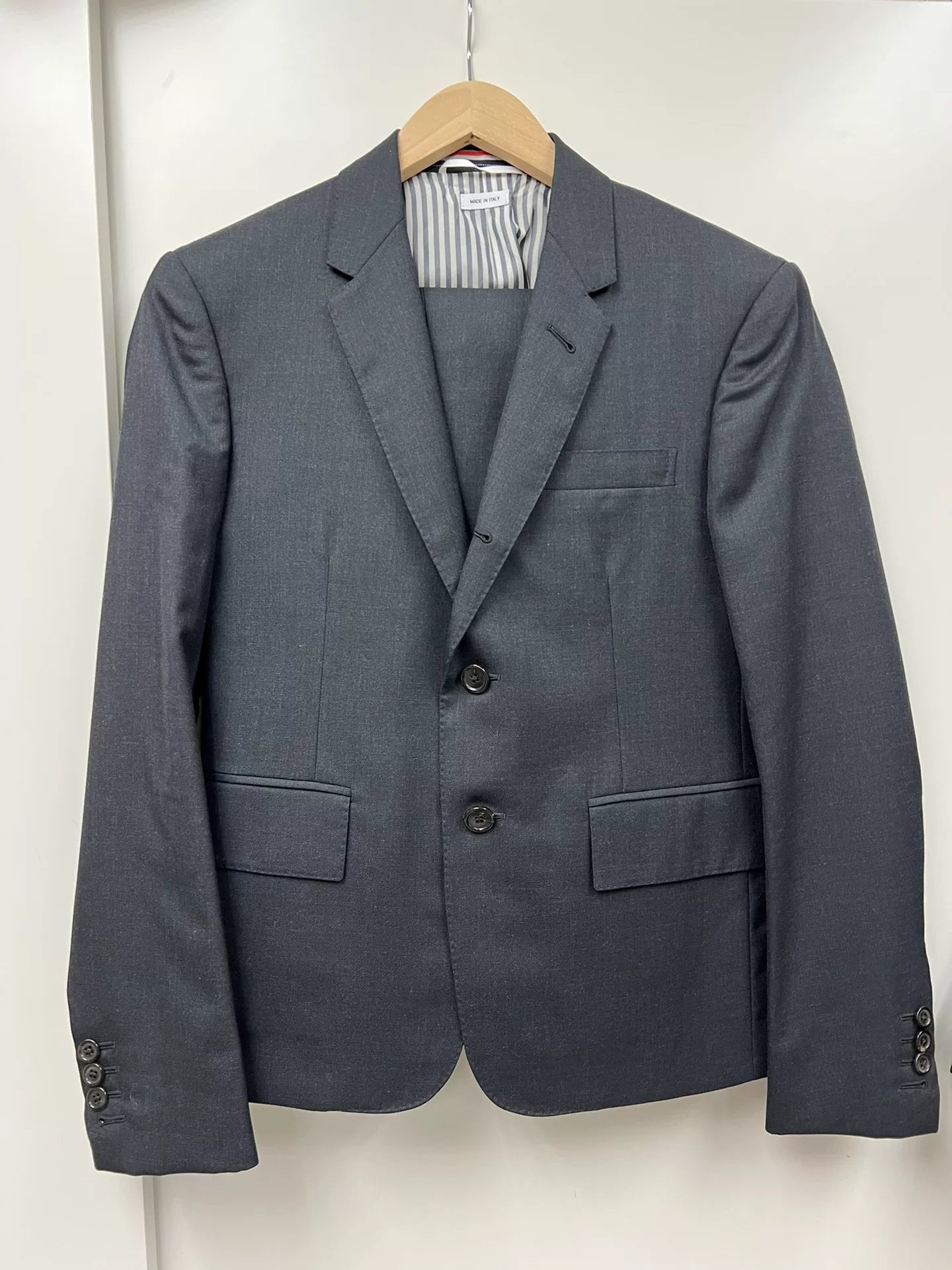 thom browne charcoal blazer and pants set