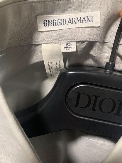 Giorgio Armani Cotton Linen Blend Long Sleeve Shirt