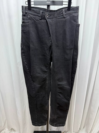 stylish foldable washed denim pants