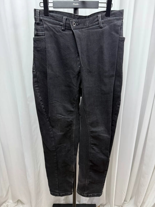 stylish foldable washed denim pants