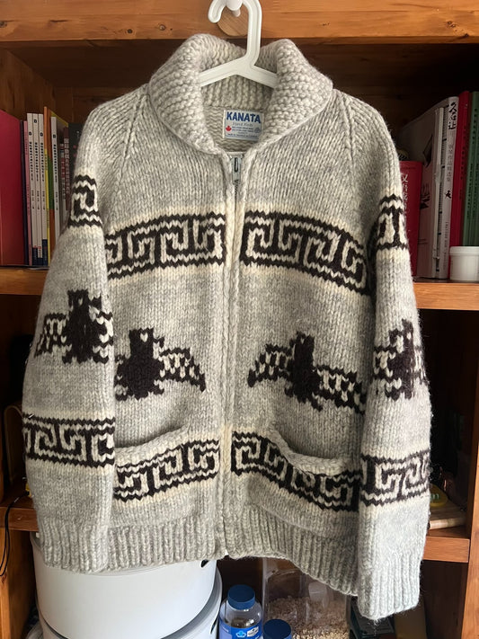 thick kanata cowichan wool sweater jacket