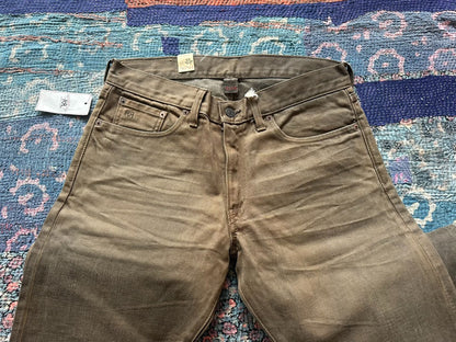 rrl mud dye bag flower denim pants