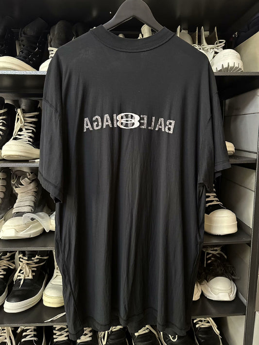 balenciaga double ring logo oversized t-shirt