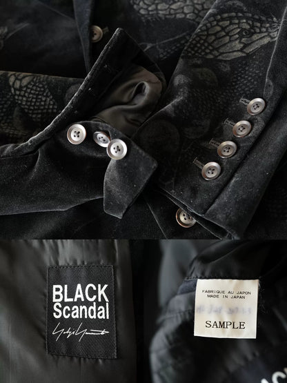 yohji yamamoto velvet jacket with grapes design