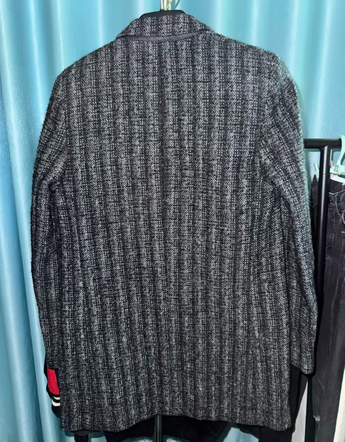 Saint Laurent 15FW Gray Pinstripe Wool Blazer