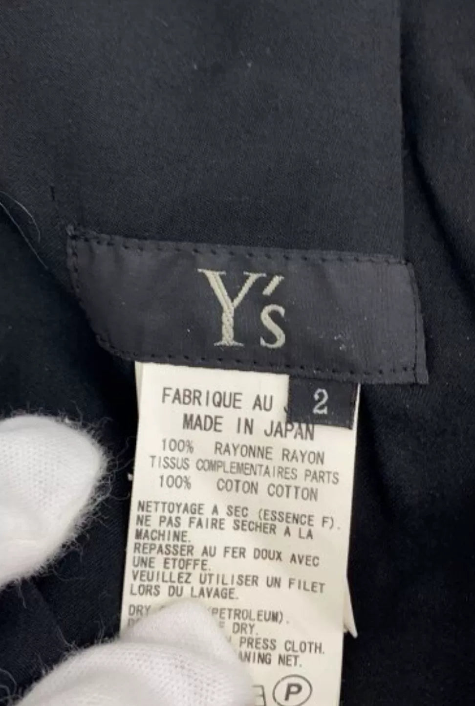 Y's Yohji Yamamoto Black Buttoned Shorts