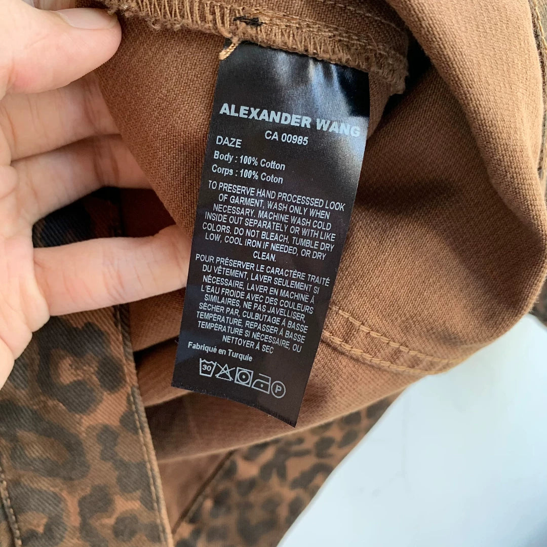 alexander wang leopard print denim jacket