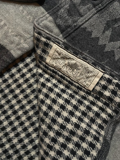 RRL Charcoal Houndstooth Wool Blend Shirt