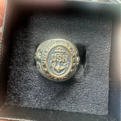 Vintage US Navy Silver Ring Replica