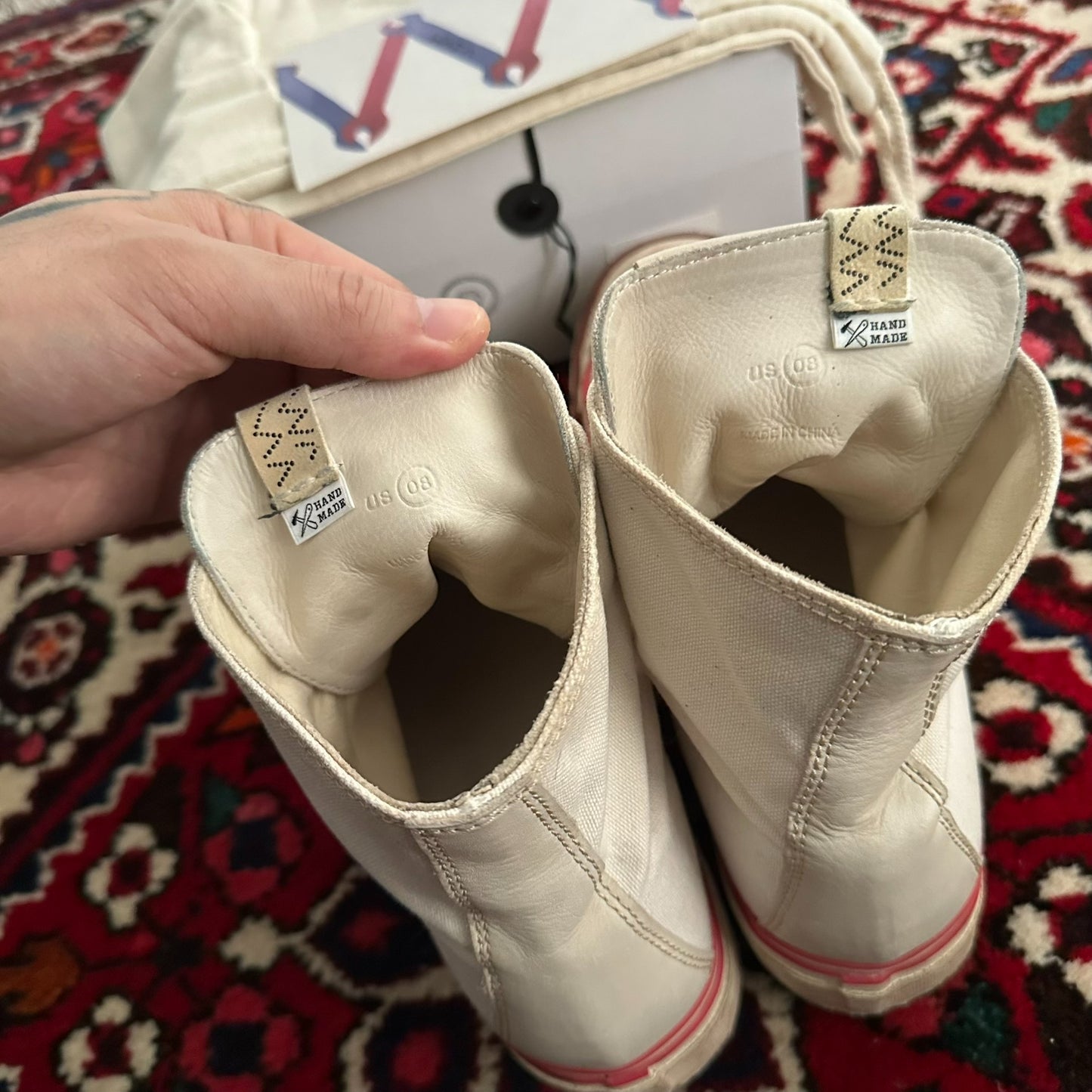 visvim skagway hi canvas shoes size 8