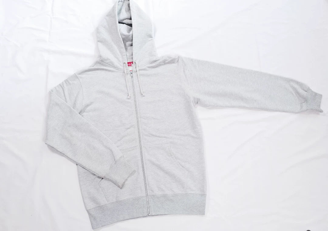 supreme anti hero zip-up hoodie gray