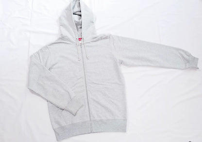supreme anti hero zip-up hoodie gray