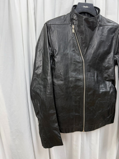 Rick Owens Stand Collar Biker Jacket