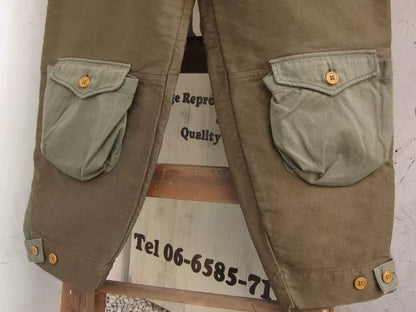 olive green patchwork flight pants