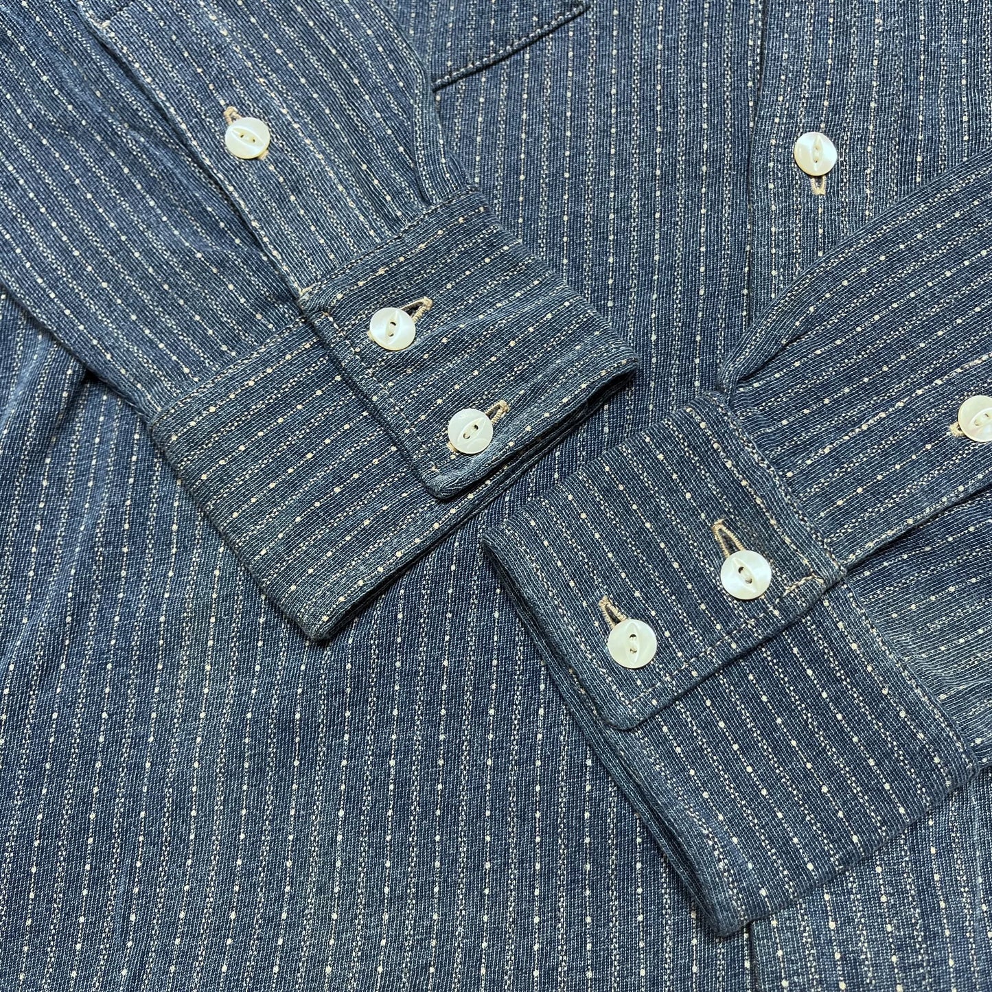 RRL Western Stripe Indigo Dyed Shirt