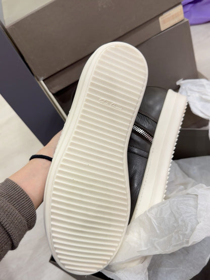 Rick Owens Black Leather Mid-Calf Boots