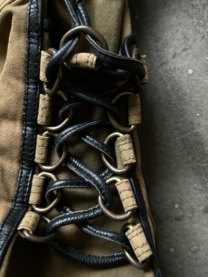 KMRII Studded Drawstring Denim Tote Bag