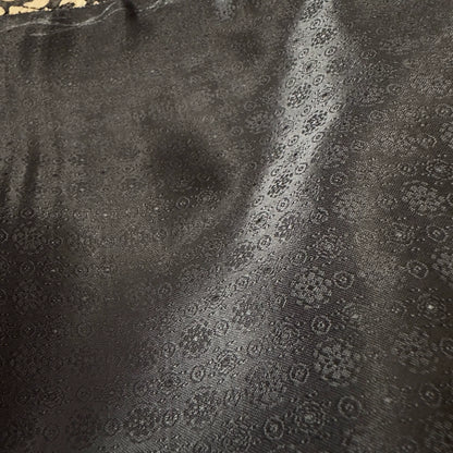 black mix fabric collarless jacket