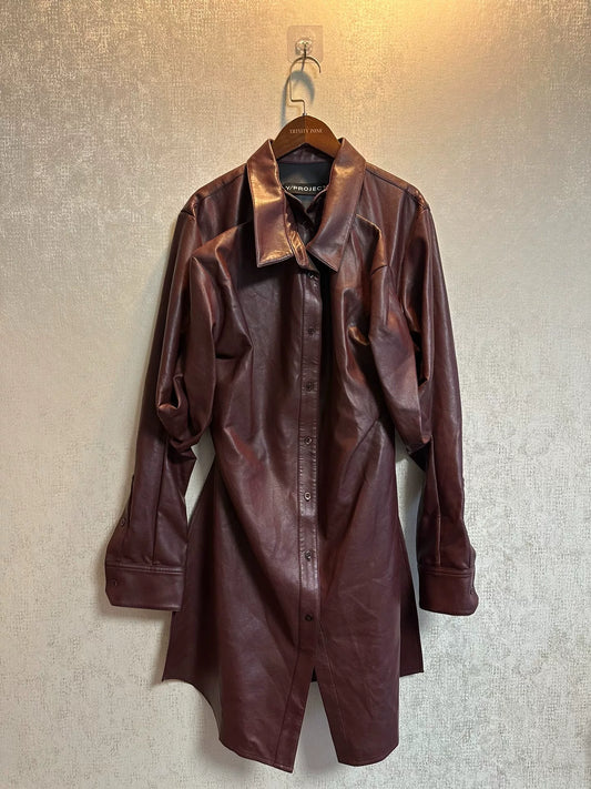 Y/project Double-layered Leather Shirt Jacket