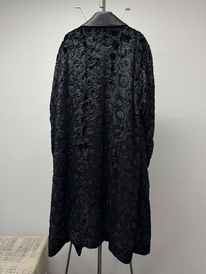 issey miyake man velvet long coat unisex