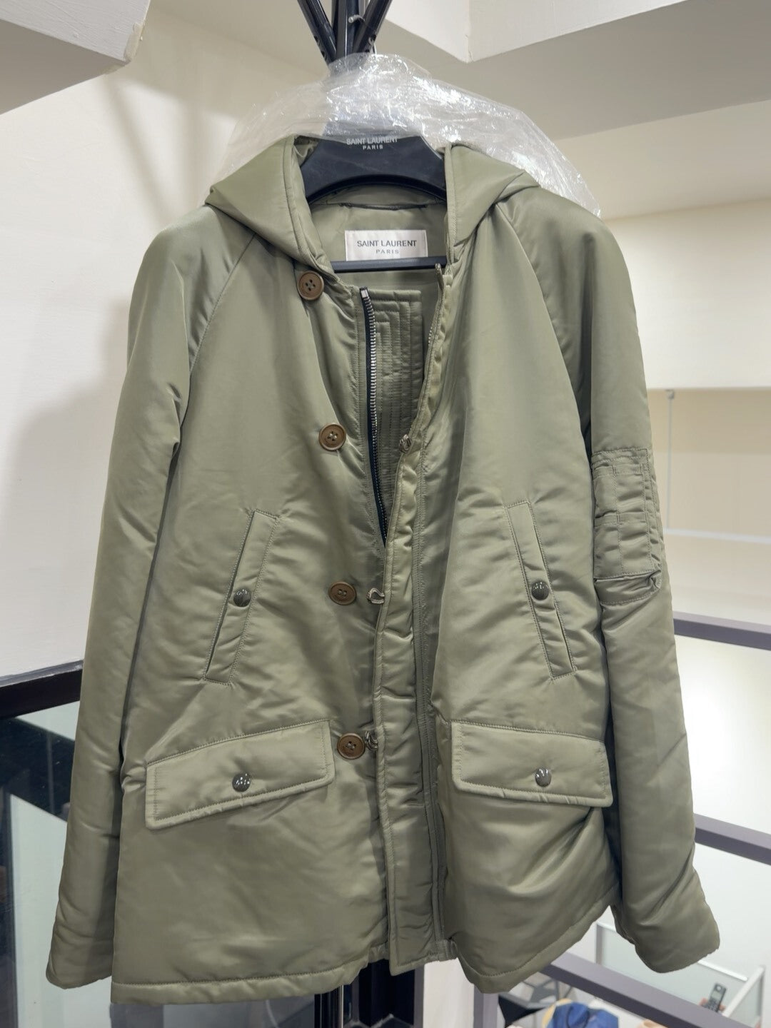 Saint Laurent Green Cotton Jacket Size 48