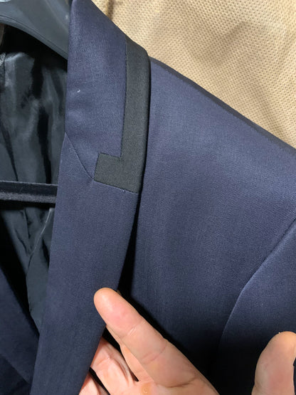 Dior Homme Wool Suit Jacket in Navy Blue