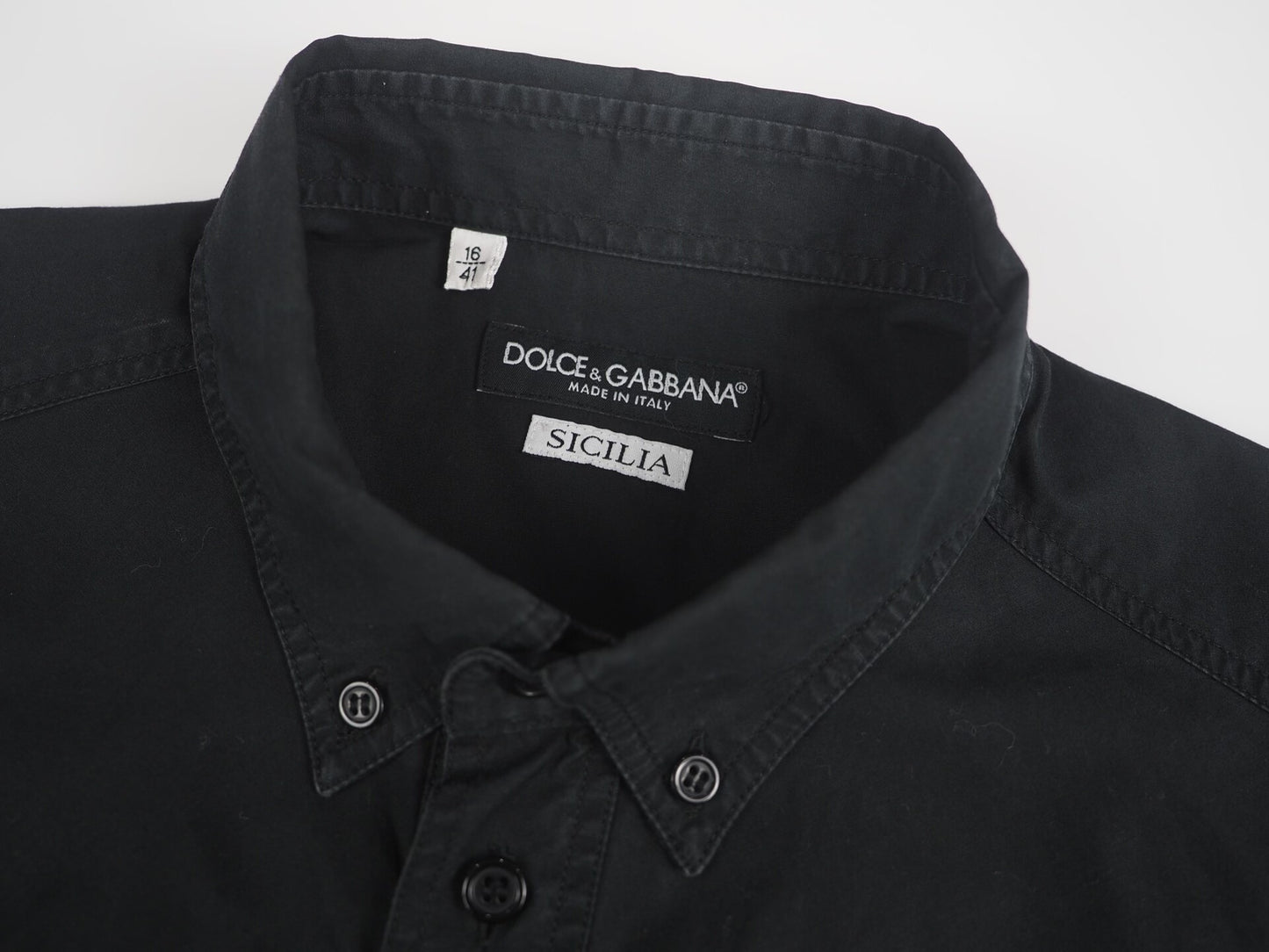 black cotton work shirt from Dolce & Gabbana