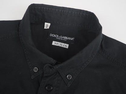 black cotton work shirt from Dolce & Gabbana