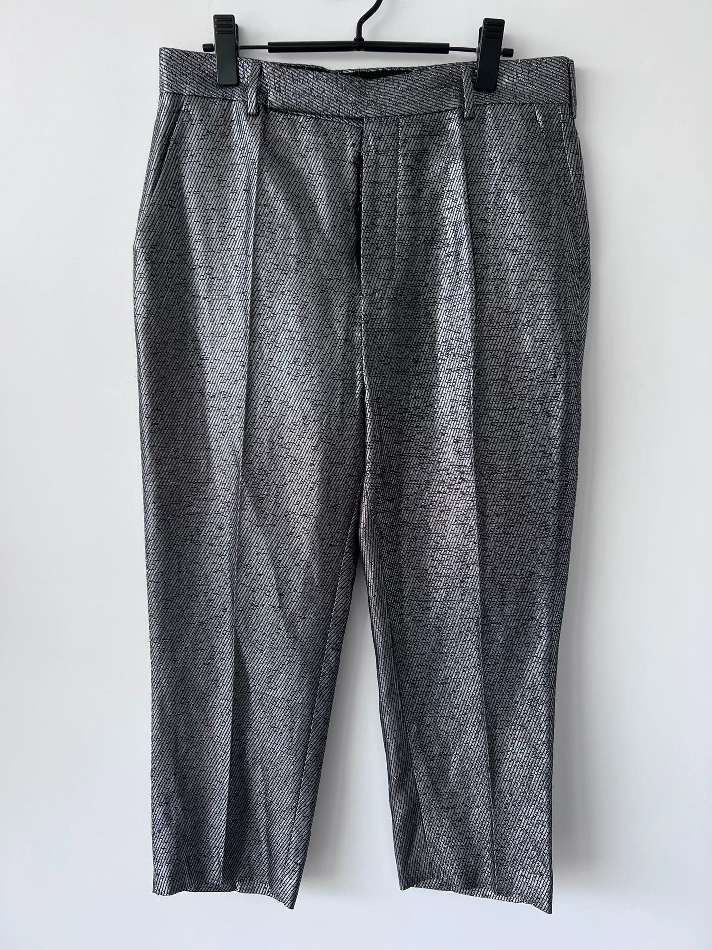 stylish silver cropped pants by rick owens
