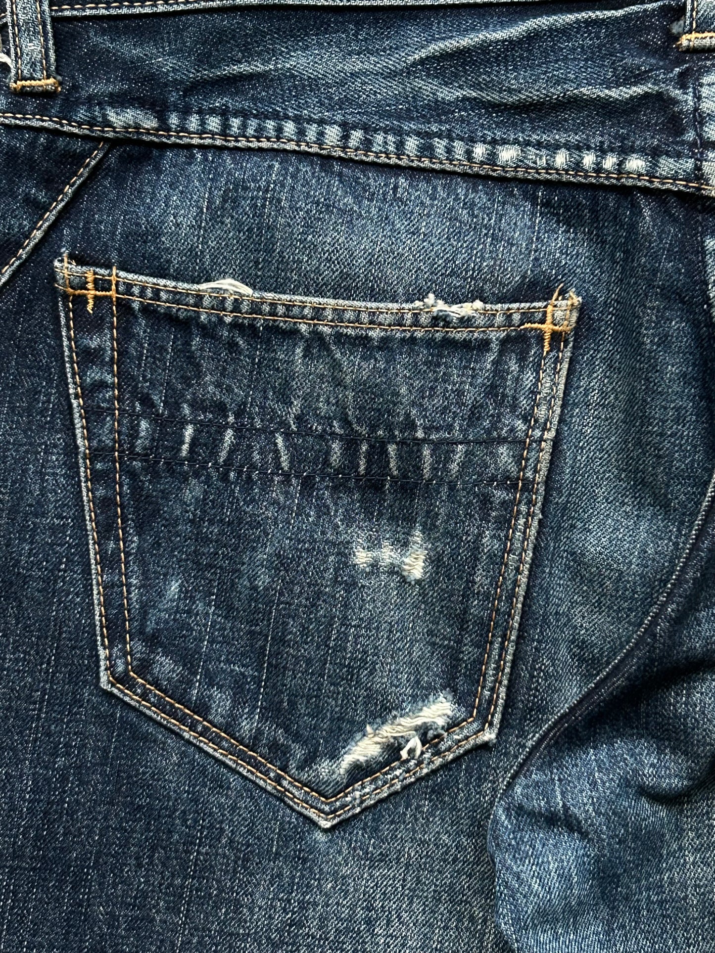distressed washed denim pants by number nine
