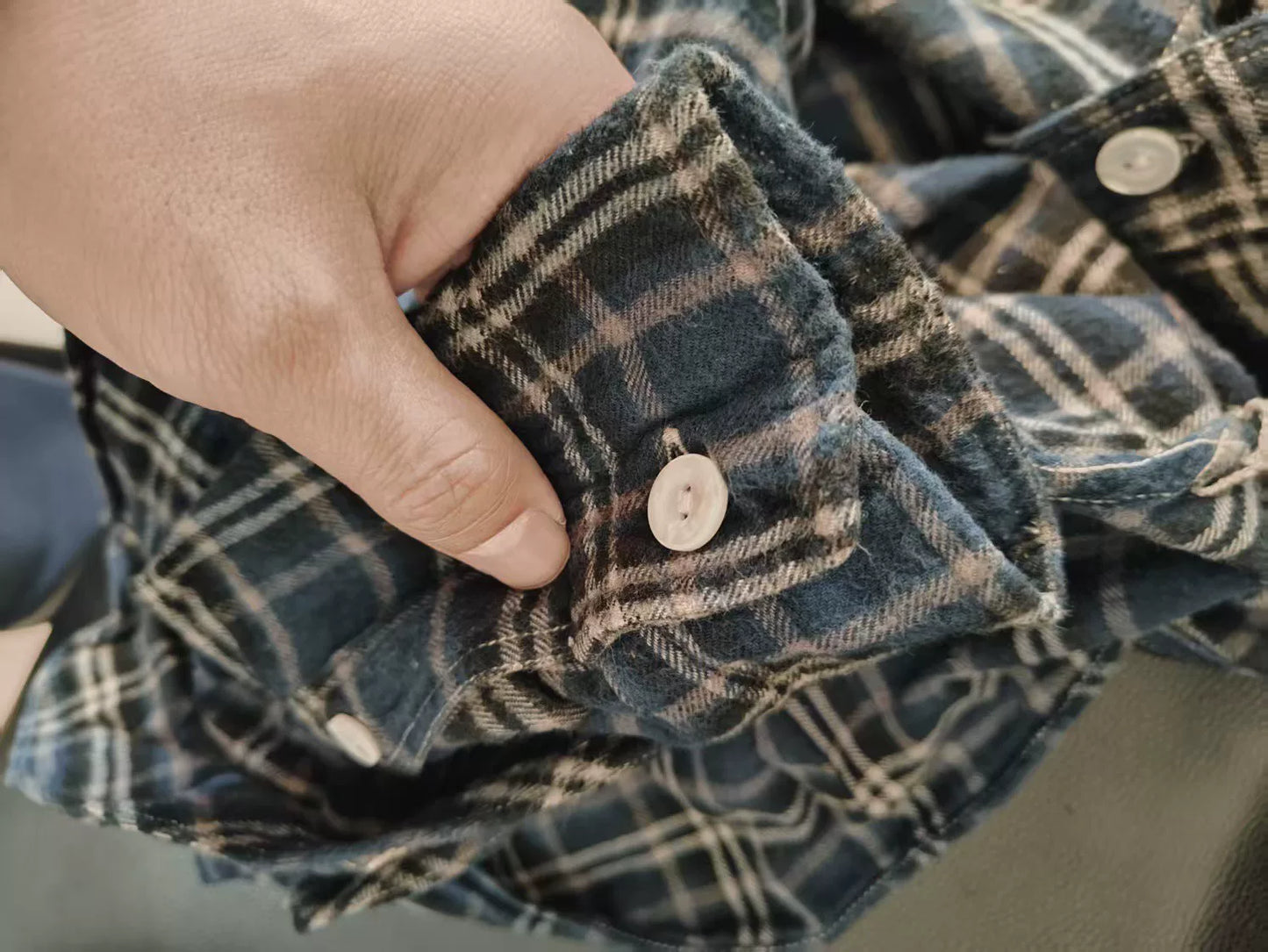 Navy Gray Wool Shirt by Freewheelers