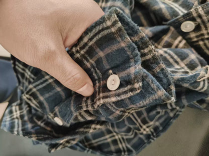 Navy Gray Wool Shirt by Freewheelers