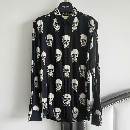 Saint Laurent 15SS Skull Print Shirt
