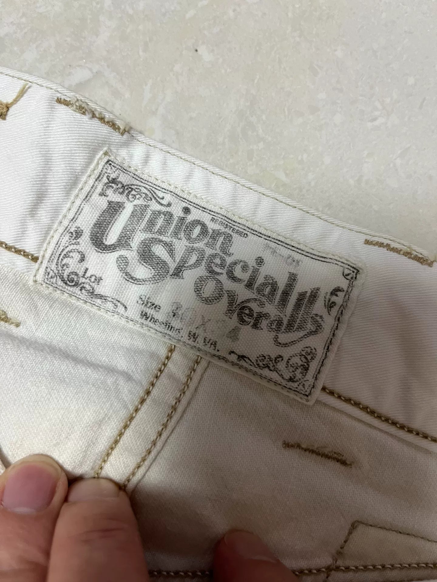 Freewheelers White Mid-rise Straight Leg Pants