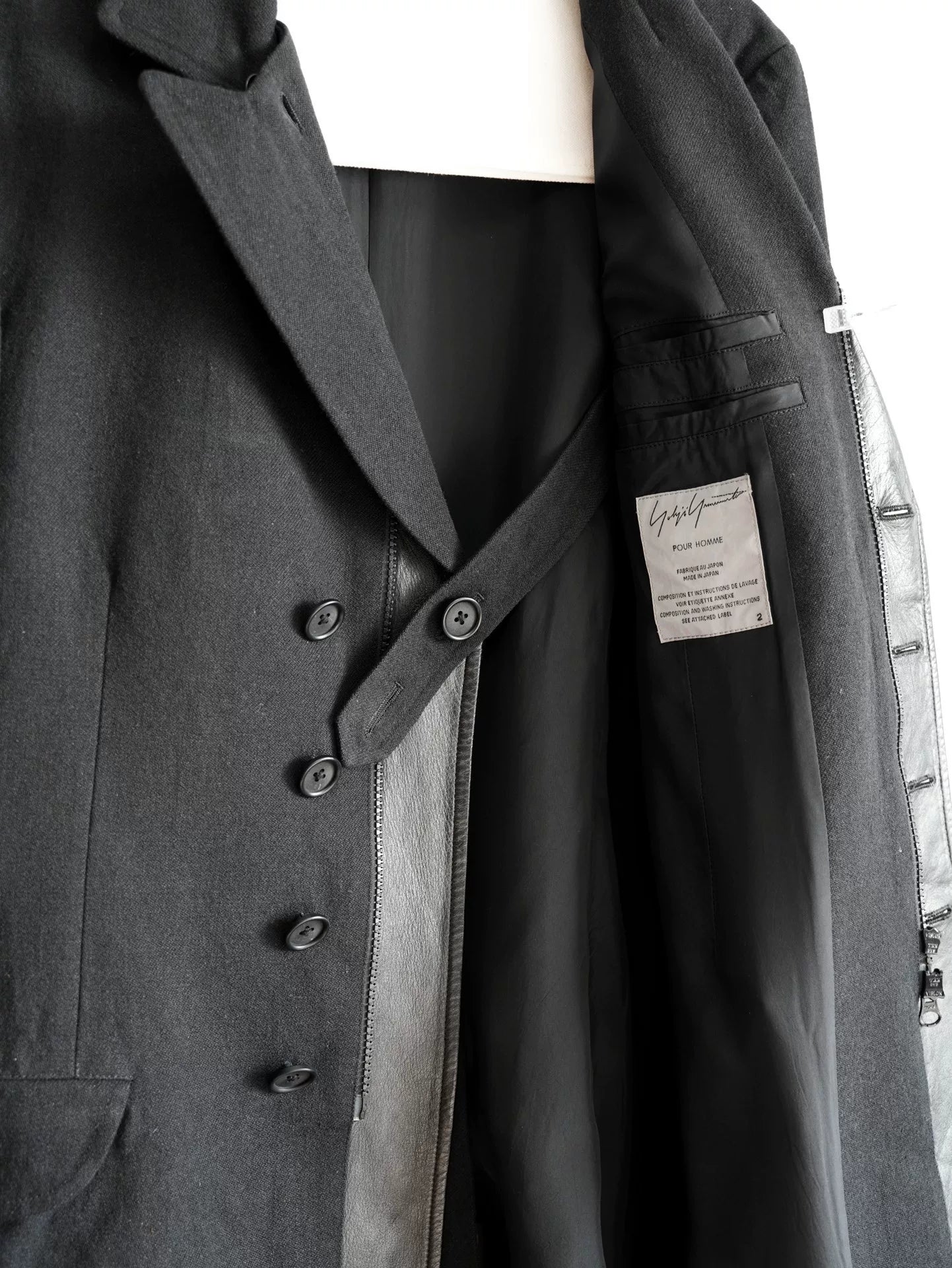 black zip front jacket by yohji yamamoto