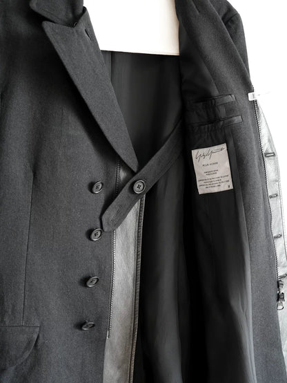 black zip front jacket by yohji yamamoto