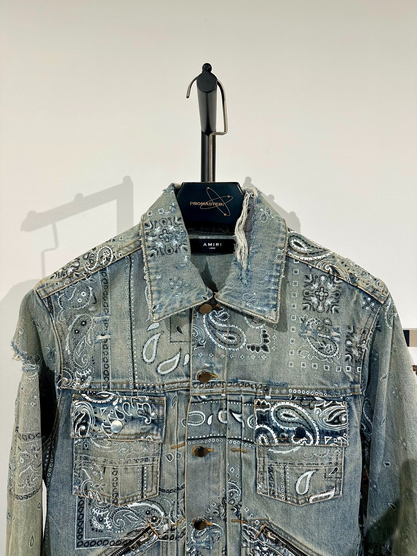 Amiri Washed Distressed Denim Jacket