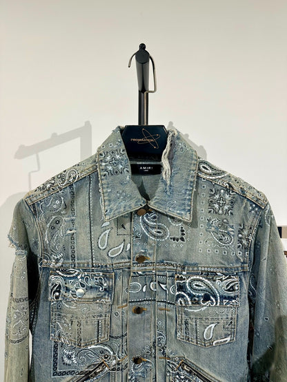 Amiri Washed Distressed Denim Jacket